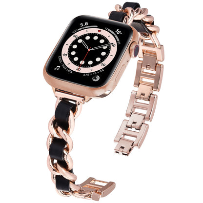 Bracelet à maillons en métal fin pour Apple Watch 38/40/41mm et 42/44/45mm