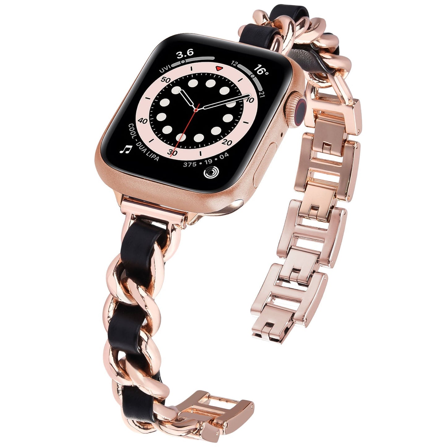Bracelet à maillons en métal fin pour Apple Watch 38/40/41mm et 42/44/45mm