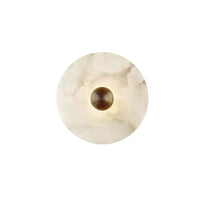 Alabaster LED Wall Light Brass Round Flush Mount 6"–14" Fixture