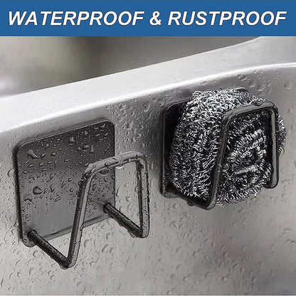 Kitchen Sponge Holder 2-Pack | Wall-Mounted Stainless Steel Dishcloth Rack