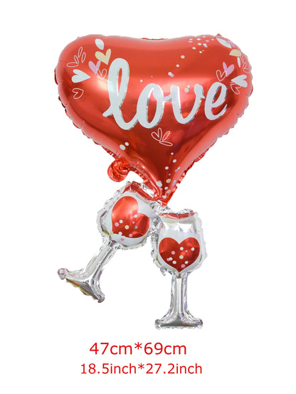 Heart to Heart Love Bear Balloon | Valentine's Day Decor with Stand