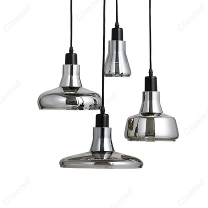 European Modern Minimalist LED Glass Chandelier Bar Restaurant Living Room Coffee Shop Bedroom Decorative Lighting