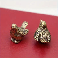Figurine d'oiseau moineau en laiton élégante – Figurine d'oiseau en laiton massif finement détaillée, pièce de décoration polyvalente pour l'intérieur/l'extérieur, décor sarcelle.