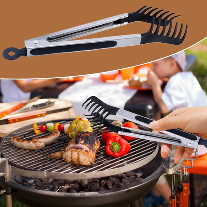 Silicone Food Tongs | Heat-Resistant Non-Stick Serving Tongs for BBQ, Pasta & Salad