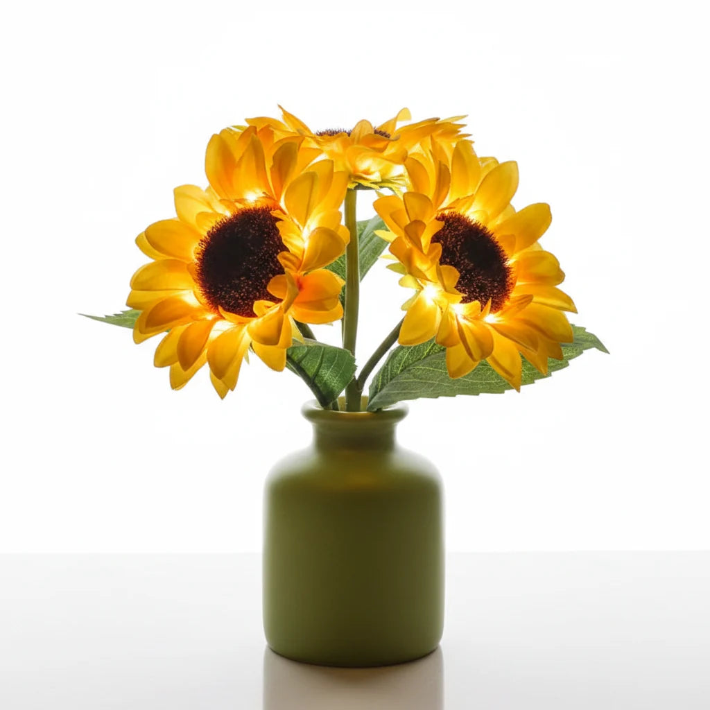 Sunflower LED Night Light USB Rechargeable Bedside Table Lamp Kids Room Decor