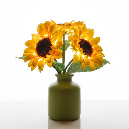Sunflower LED Night Light USB Rechargeable Bedside Table Lamp Kids Room Decor