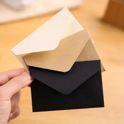 20/40/80PCS Classical White Black Kraft Blank Mini Paper Window Envelopes Wedding Invitation Envelope Gift Envelope