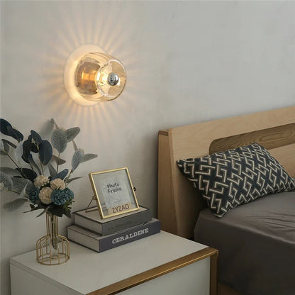 LED Bauhaus Glass Wall Lamp Nordic Retro Modern Living Room Hallway Light