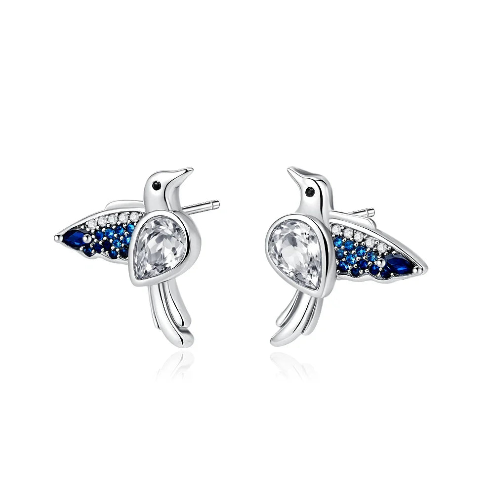 925 Sterling Silver Elephant Cherry Earrings | Sparkling Stud Earrings for Women