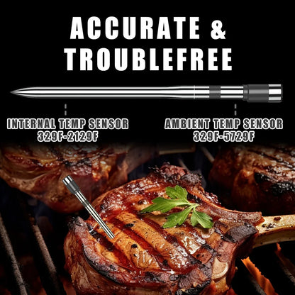 Smart Bluetooth BBQ Meat Thermometer Wireless Probe Grill Oven Alarm