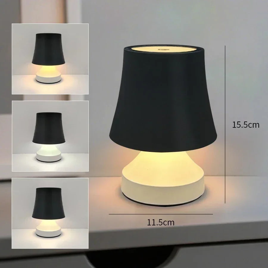 LumiNest | Rechargeable LED Desk Lamp with 3-Color Dimmable Bedside Light Decor