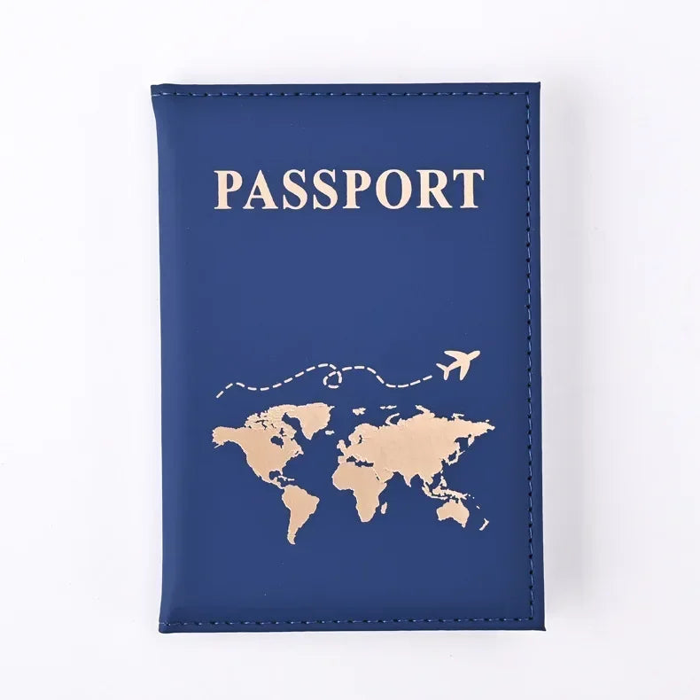 World Map Passport Cover | PU Leather Travel Wallet