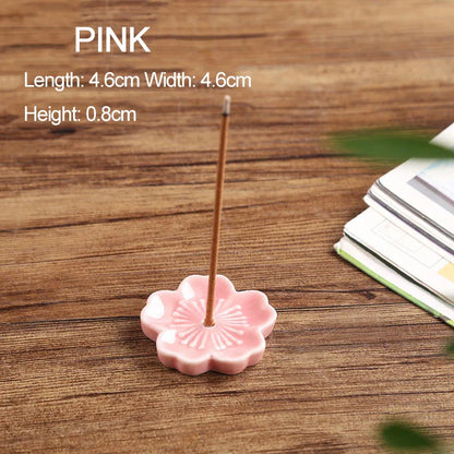 Ceramic Cherry Blossom Incense Holder | Aromatherapy Burner for Home & Office