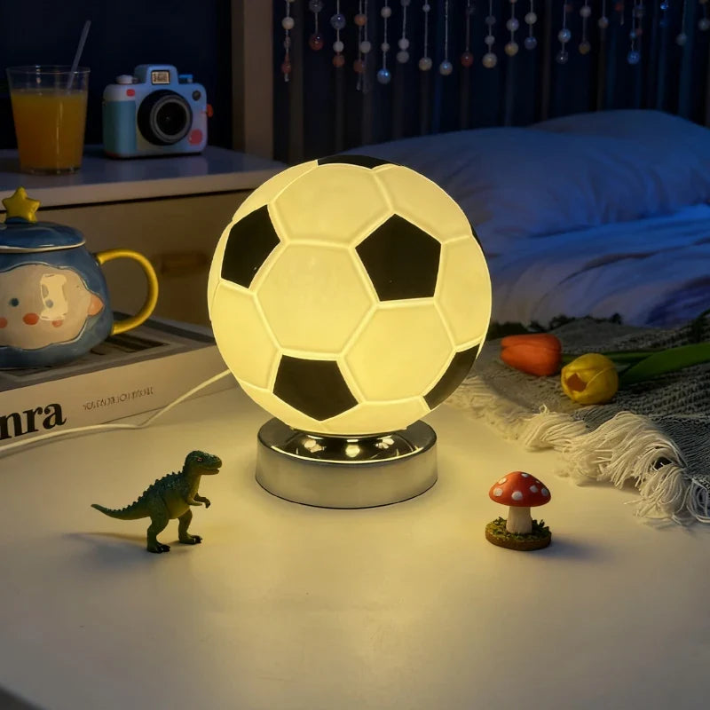 Football Table Lamp LED Desk Light Sports Bedroom Nightstand Home Decor