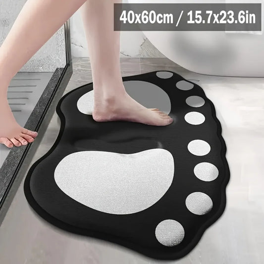 VIKAMA Tapis en flanelle à motif d'empreintes, pour chambre, salon, paillasson, tapis doux et confortable, décoration d'intérieur