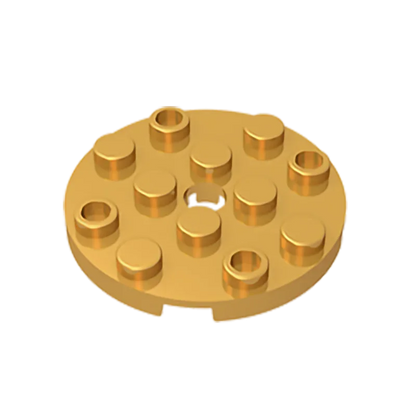 Gobricks GDS-841 Round Plate 4x4 with Hole | Compatible Building Block for DIY Creations
