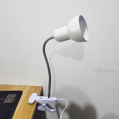 E27 Clip Desk Lamp Adjustable Gooseneck Clamp Light for Bedside Bookshelf