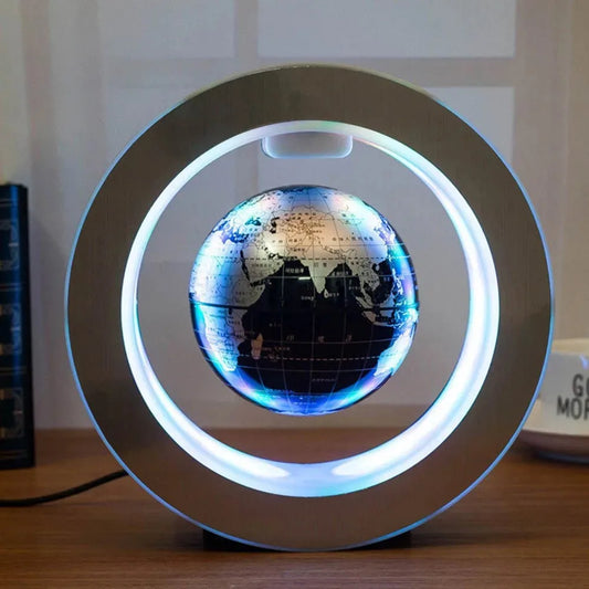 Floating Levitating Globe Lamp LED Magnetic Rotating World Map Bedside Desk Light