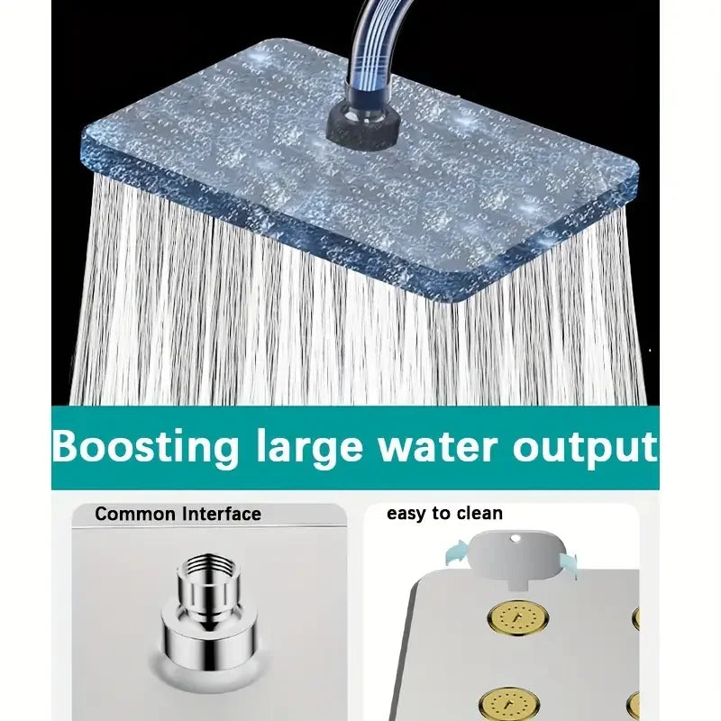 10" Large Overhead Shower Head Pressurized Anti-Block Universal Bathroom Hotel