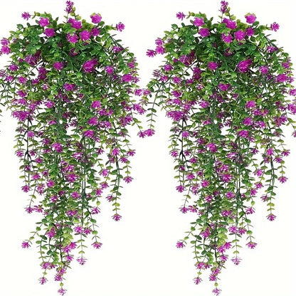 3pcs, Artificial Hanging Plants Fake Hanging Plant Faux Eucalyptus Leaf Greenery Vine Outdoor UV Resistant Plastic Plants