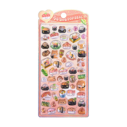 3D Food Stamping Seal Sticker | Japanese Anime Decorative Craft Stickers for Kids