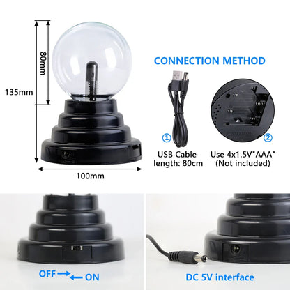 Magic Crystal Plasma Ball Lamp – LED Night Light for Kids, Bedroom & Novelty Decor