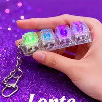 4-Key LED Mechanical Keyboard Keychain | RGB Fidget Clicker for Stress Relief