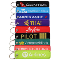Aviation Sign Embroidery Key Fob | Motorcycle Keychain and Gift Accessory