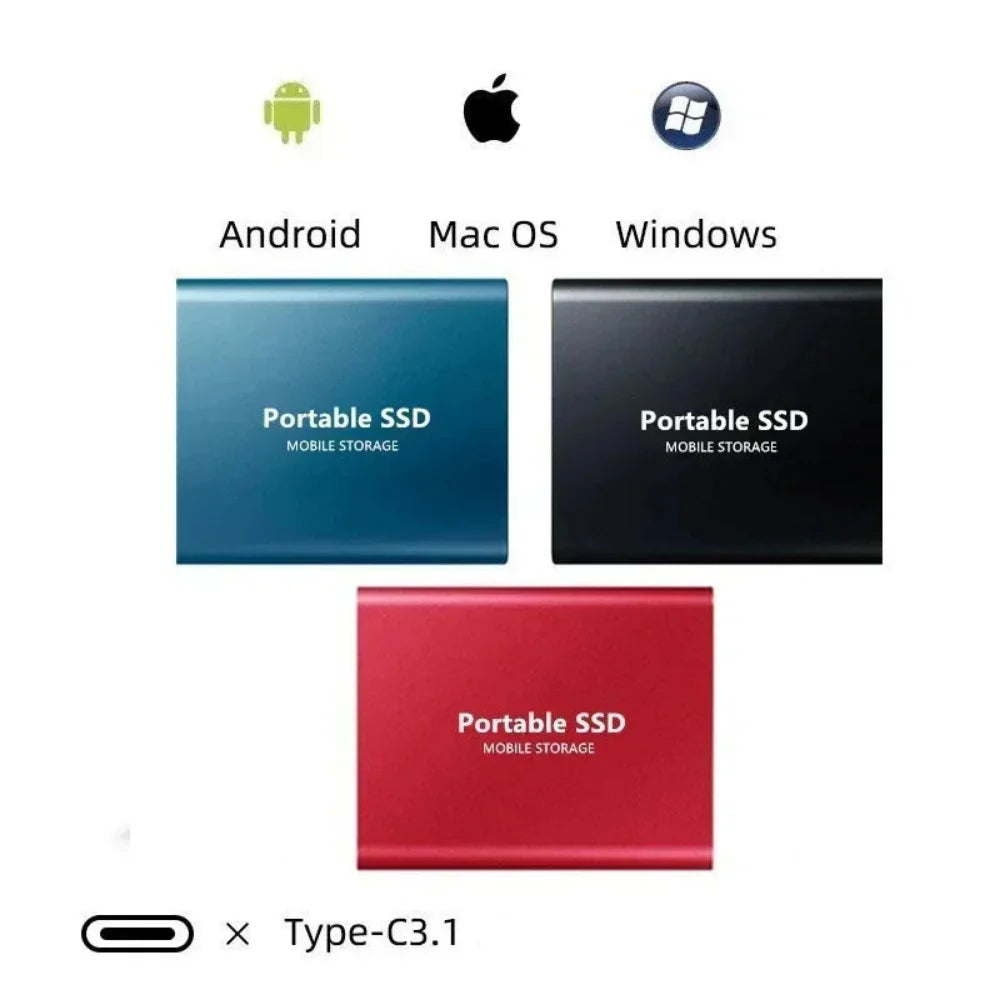 Unidad de estado sólido portátil de 2 TB (SSD) con USB 3.1 y USB-C