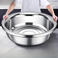 Oversized 36cm Metal Cooking Nesting Salad Bowls Large Capacity Washing Bowl Stainless Steel Mixing Bowl Set for Cooking