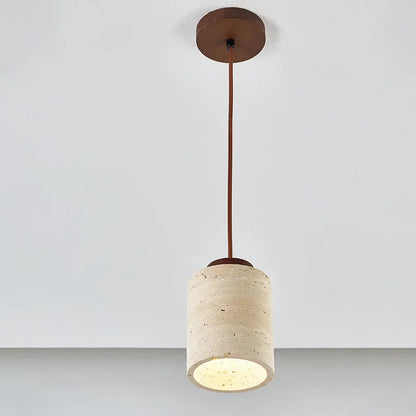 Japanese Wabi Sabi Stone Pendant Light – Modern Bedside Hanging Lamp for Bedroom