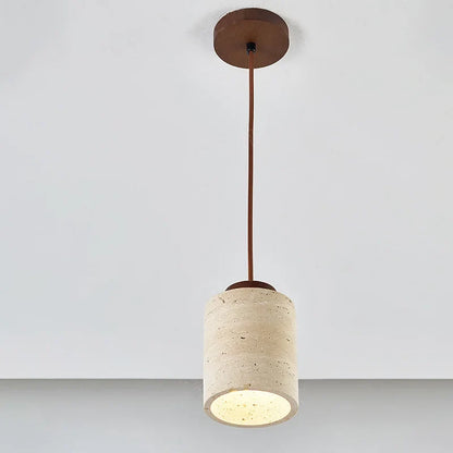 Japanese Wabi Sabi Stone Pendant Light – Modern Bedside Hanging Lamp for Bedroom