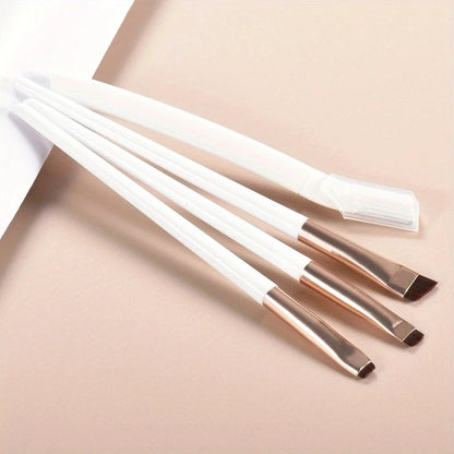Ultra-Thin Eyebrow Brush Set | 3-Piece Angled Precision Makeup Brushes