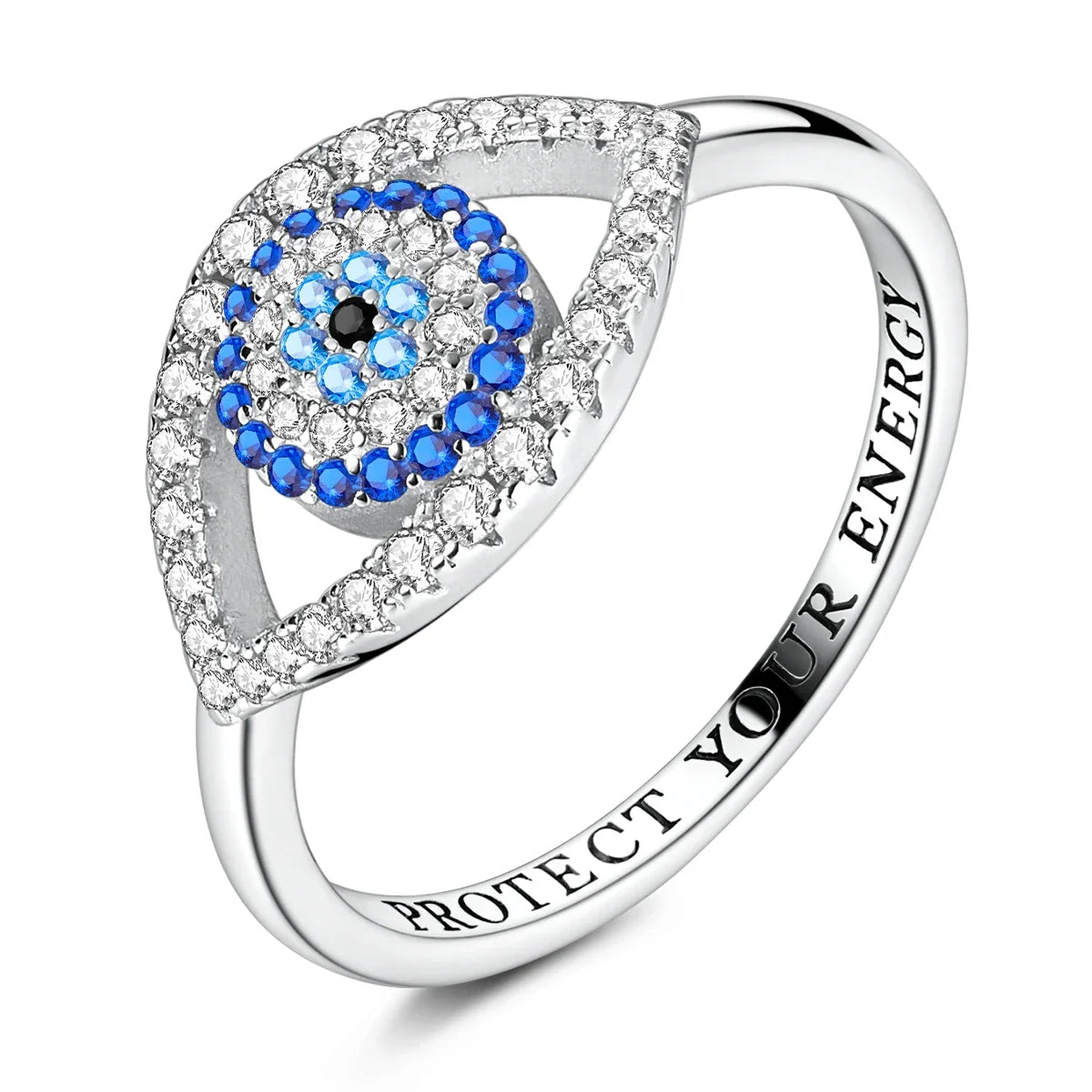 925 Sterling Silver Heart Ring with Cubic Zircon | Geometric Wedding Band for Women