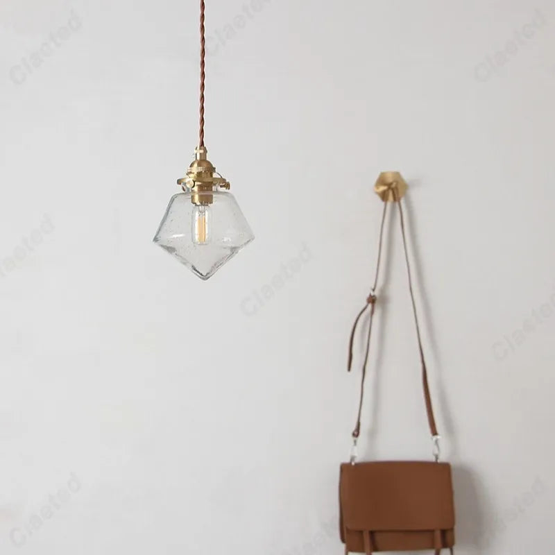 Lustre en verre LED de style européen, rétro et simple, pour restaurant, salon, allée, balcon, chevet, éclairage décoratif