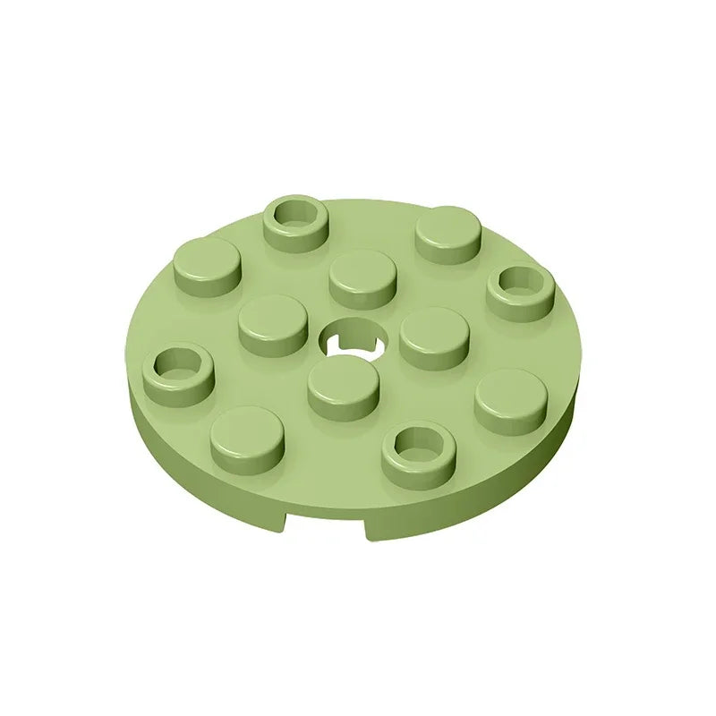 Gobricks GDS-841 Round Plate 4x4 with Hole | Compatible Building Block for DIY Creations