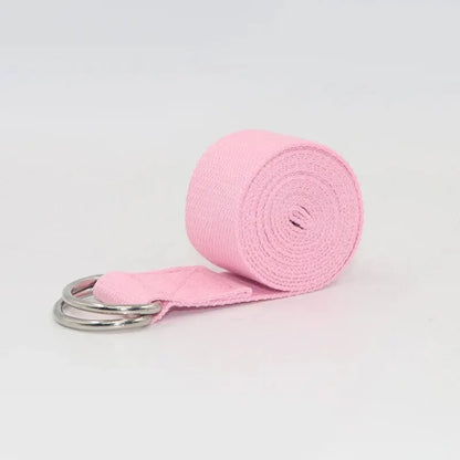 Cotton Yoga Strap | Adjustable D Ring Buckle Belt for Pilates and Dance