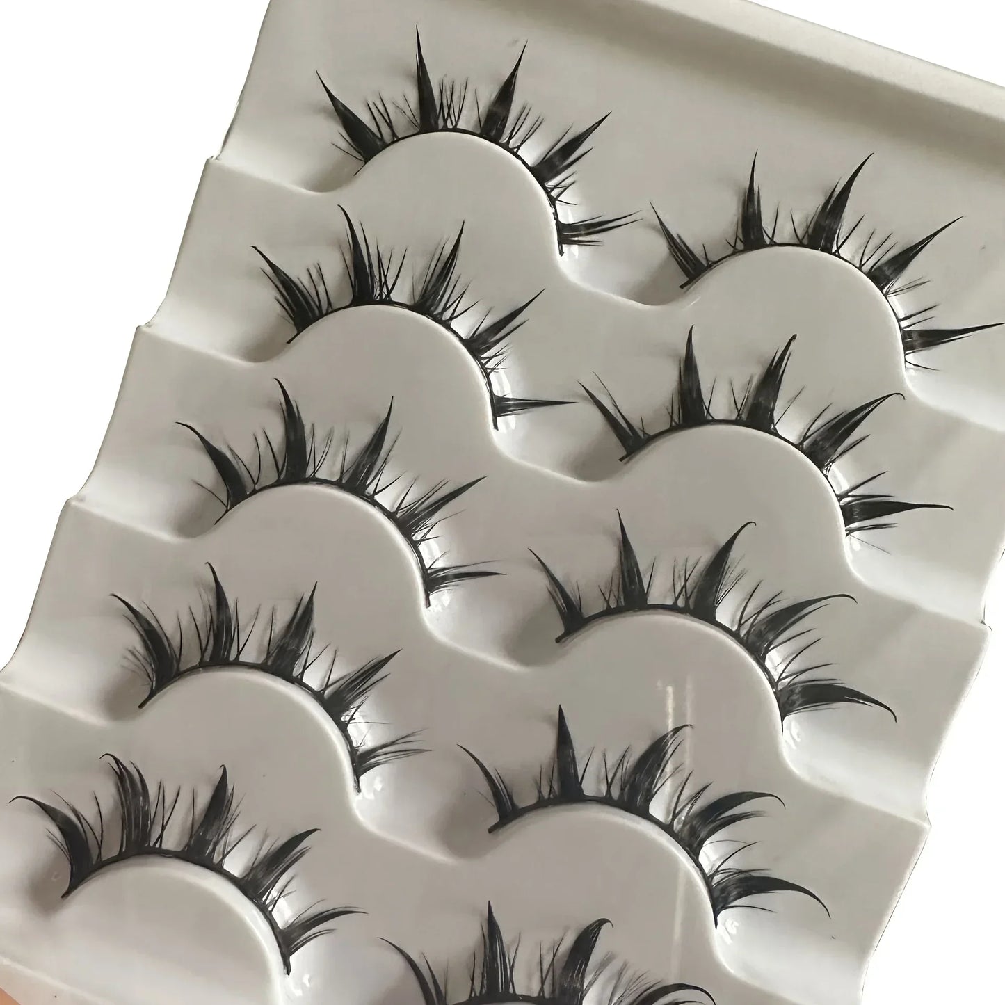 Anime-Inspired False Eyelashes | 5 Pairs Cartoon Eye Faux Lashes for Dramatic Demon Style