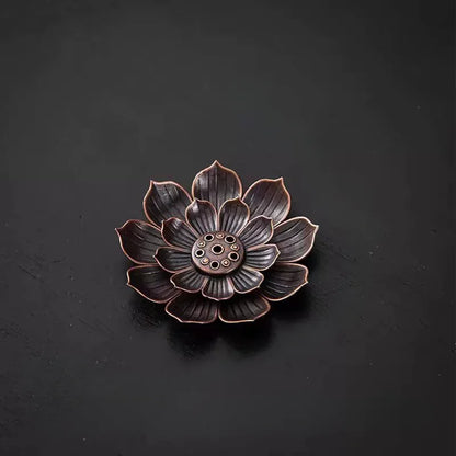Porous Lotus Incense Holder Tray | Zen Metal Sandalwood Incense Burner Plate