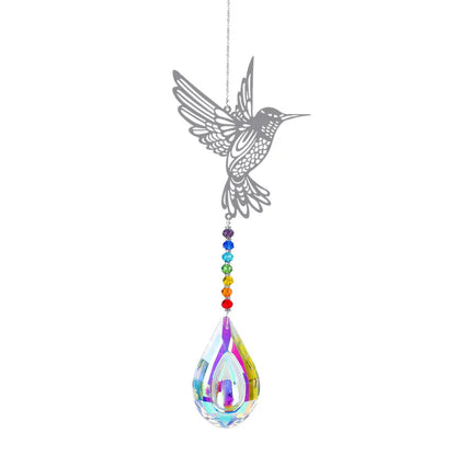 Attrape-soleil papillon en tôle d'animal avec pendentif boule de cristal prisme bricolage décoration suspendue décoration de fenêtre attrape-soleil de jardin