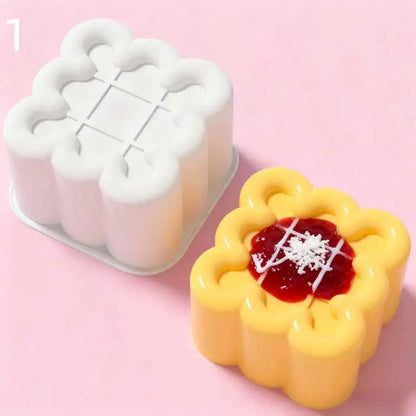 Silicone Mousse Cake Mold Set | Flexible Baking Molds for Heart Star Flower Shapes