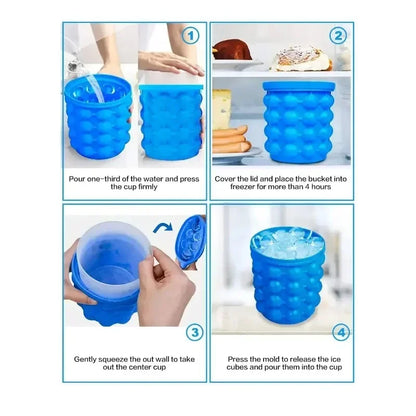 1 cubo de silicona para hielo, máquina para hacer hielo, cubo para hacer hielo que ahorra espacio, mediano