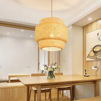 Handwoven Chinese Bamboo Pendant Lamp – Woven Hanging Light for Restaurant & Home