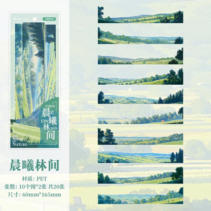 Natural Scenery Sticker Pack | 20pcs Landscape Stickers for Junk Journal DIY