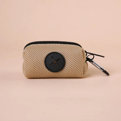 Canvas Dog Poop Bag Holder | Outdoor Pet Waste Bag Dispenser with Carabiner Clip