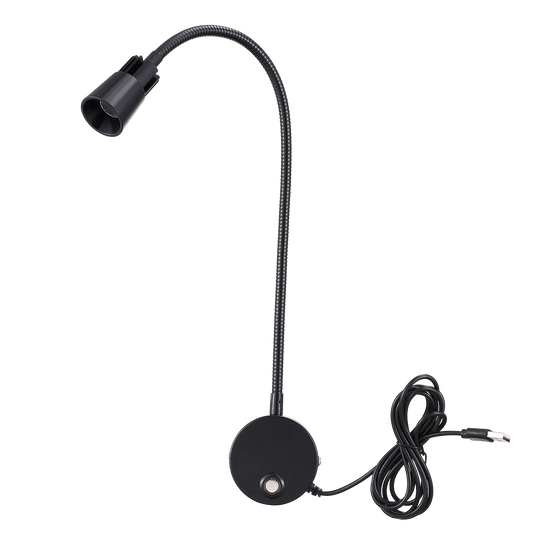 Lámpara de Lectura de Pared USB Regulable con Brazo Flexible, Luz de Noche, 3 Temperaturas de Color, CRI98