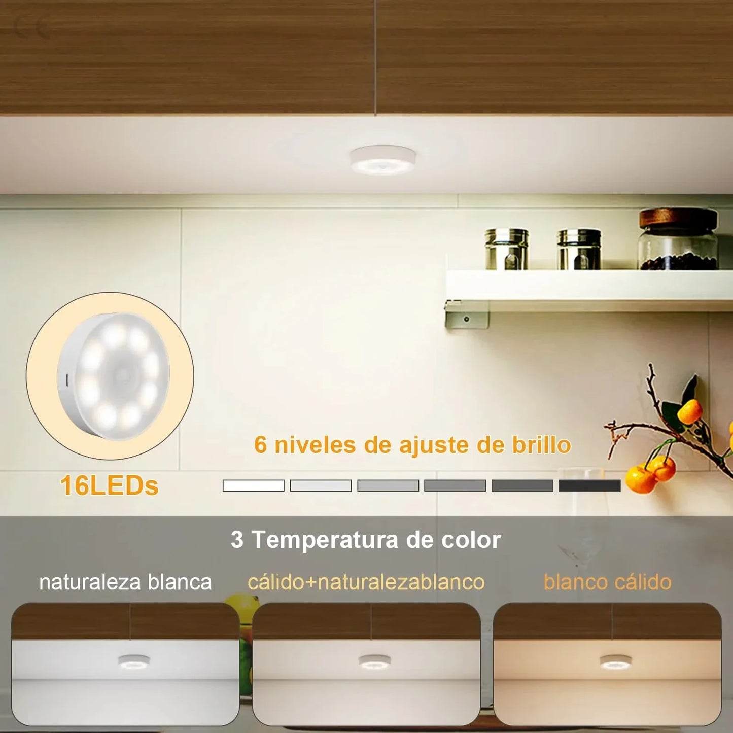 Motion Sensor Magnetic LED Night Light USB Rechargeable Wireless Closet Cabinet Lamp