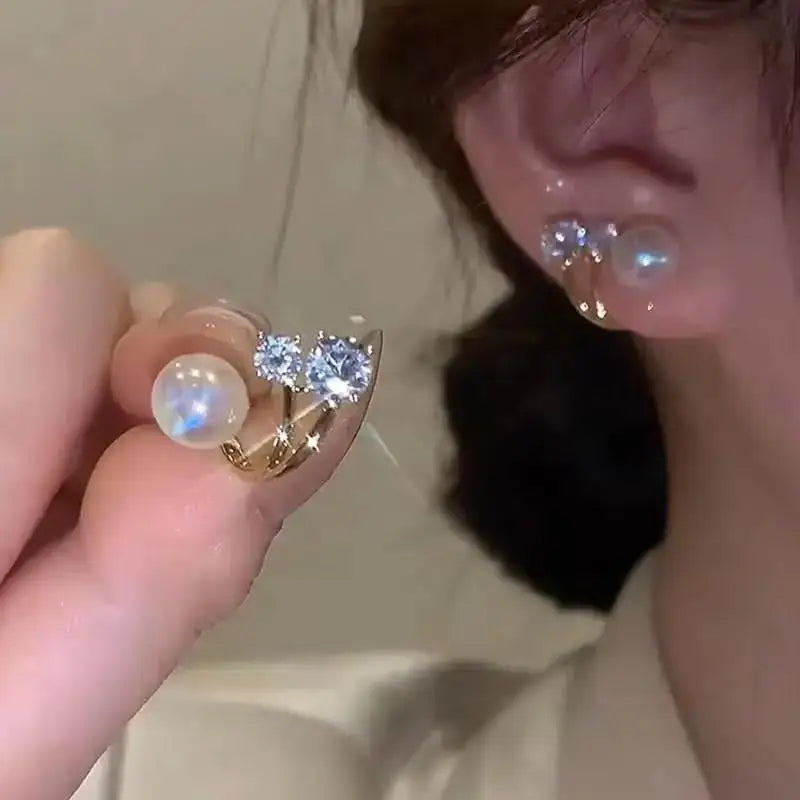 Korean Fashion Seven Star Zircon Earrings | Luxury Crystal Stars Stud Earrings