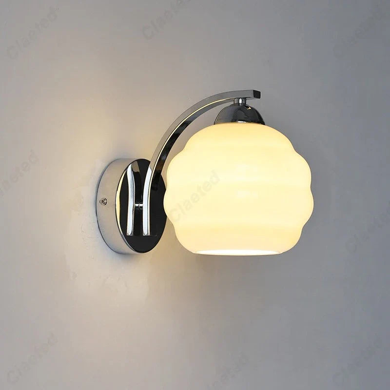 Applique murale LED Rétro Verre pour Salon Couloir Chambre Chevet Éclairage Décoratif E27