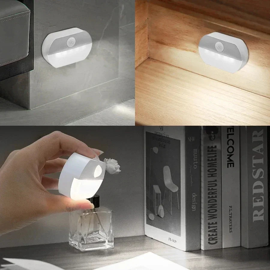 Motion Activated LED Night Light | Stick-on Battery Operated Sensor Lamp for Hallway, Stair, Bathroom, Closet